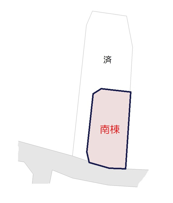 高知市一宮東町４丁目 -建築条件付き- 売土地の区画図|敷地の特性を最大限に引き出す区画レイアウト。車2台の並列駐車はもちろん車出しのしやすさにも配慮された形状で、前面道路との関係性も良好なため日々の生活動線がスムーズに組み上がります。