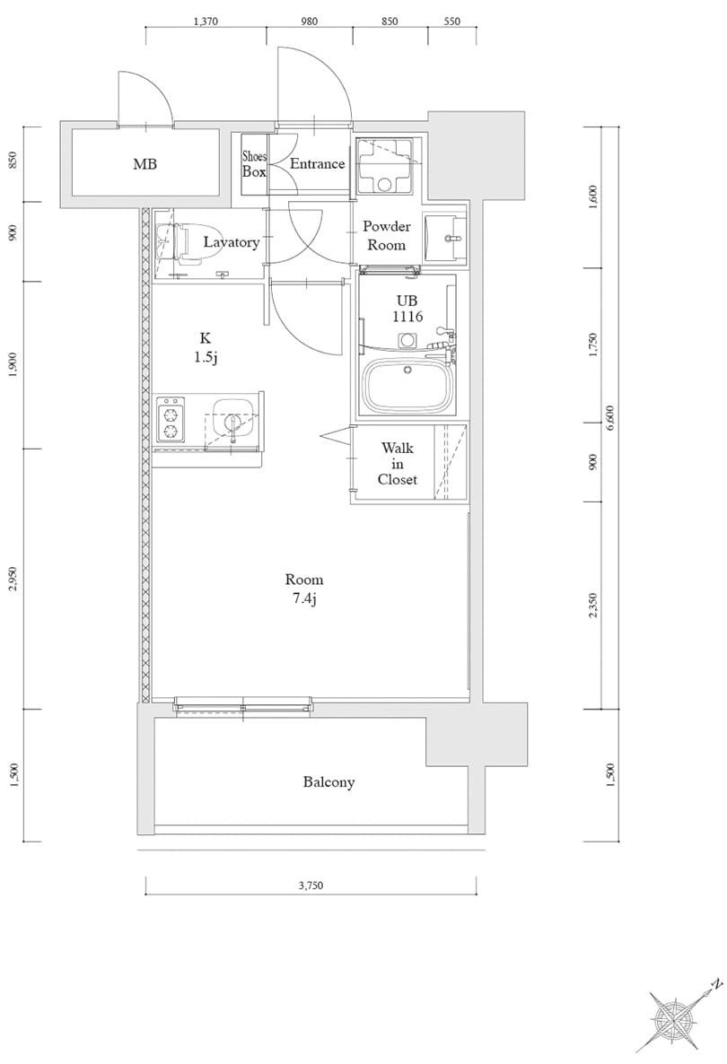 新品家具付きマンション博多駅南15(KaGood福岡)の間取り