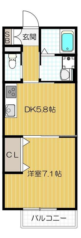 大阪市西淀川区姫島１丁目のアパートの間取り