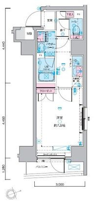 GENOVIA浅草蔵前skygardenの間取り