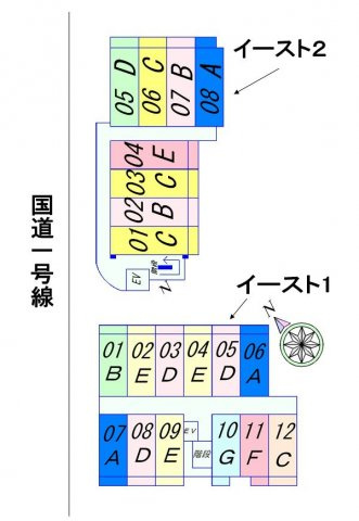 【区画図】 | エンゼルプラザeastⅠ | 全体の配置図です