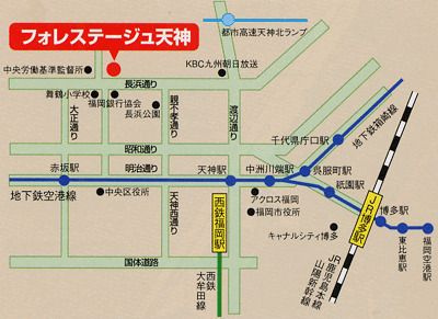 フォレステージュ天神の地図