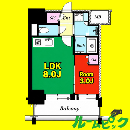 プレサンスレイズ千種今池Ⅱ　名古屋市賃貸　仲介手数料無料の間取り