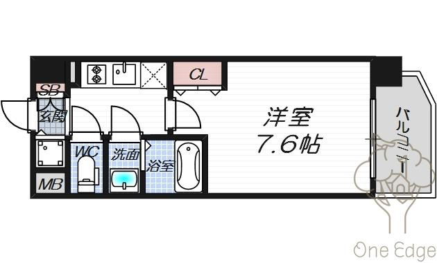 クリスタルグランツ東天満の間取り