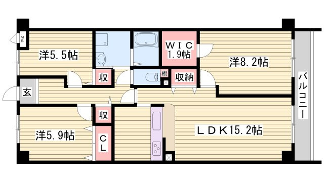 キャッスルコート東辻井の間取り