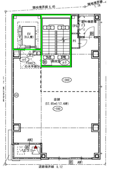 大阪市北区中崎２丁目の店舗一部