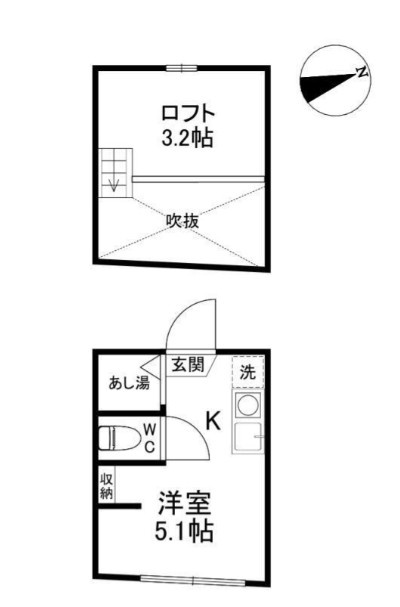杉並区高円寺南５丁目のアパートの間取り