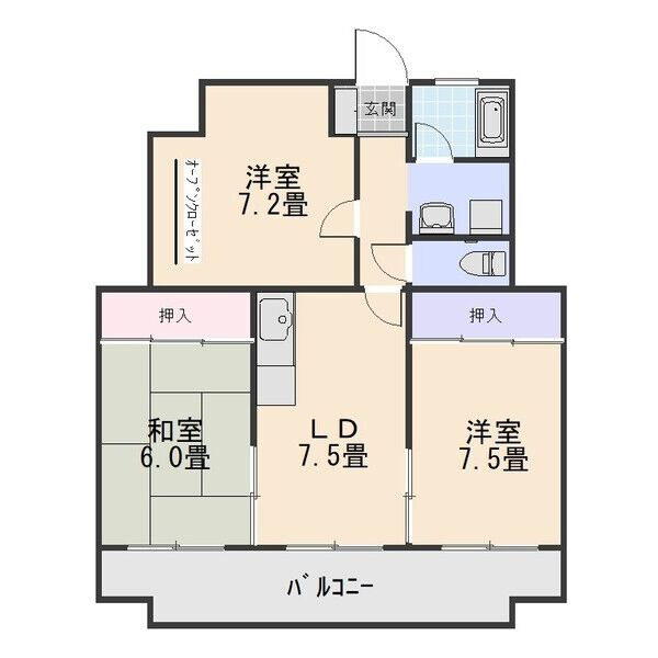 ロイヤルサンコー(A棟)の間取り