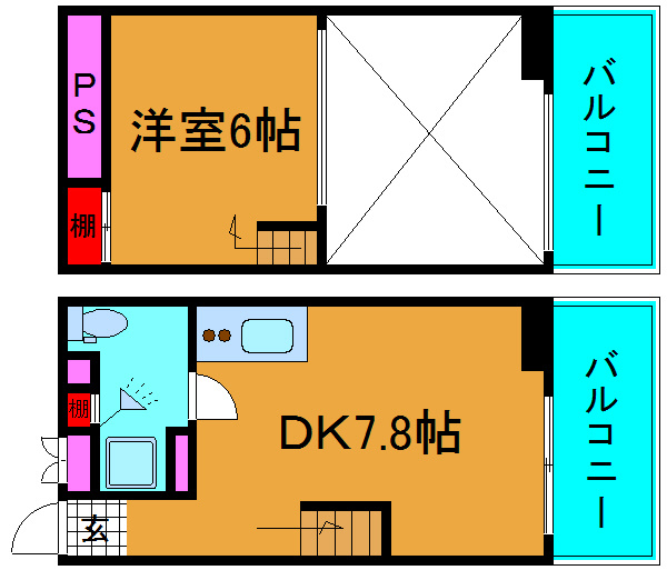 是空NANBANISHIの間取り