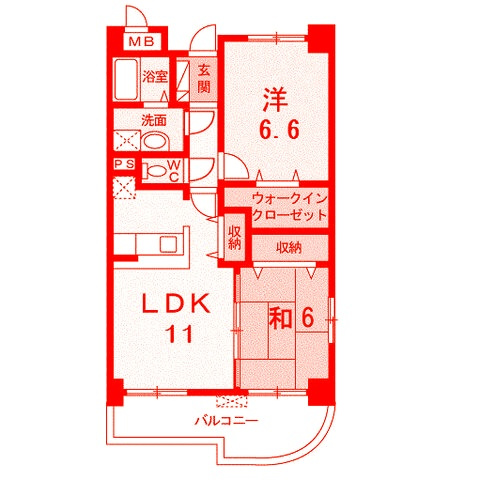 横浜市戸塚区上品濃の賃貸マンションの間取り