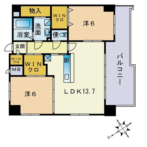 アクシオン箱崎東グランデの間取り