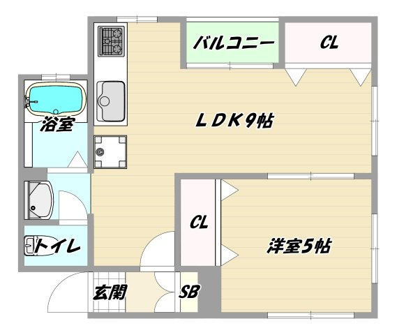 大阪市淀川区東三国４丁目の賃貸マンションの間取り