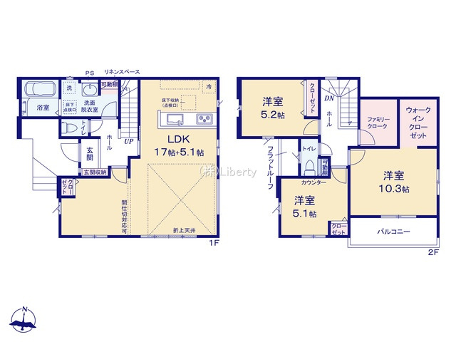 牛久市田宮町31期　新築戸建の間取り