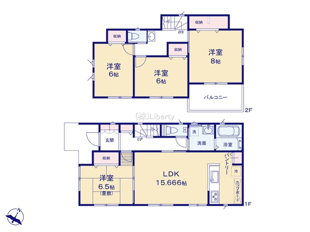 牛久市中央2丁目　新築戸建　4号棟の間取り