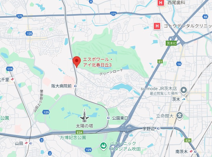 エスポワール・アイ北春日丘Ⅲの地図