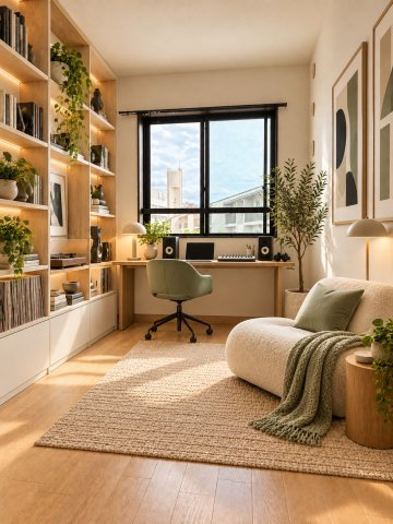 メゾン花屋敷東の洋室|自分だけの時間を愉しむ趣味空間。画像はリフォーム完成後のイメージパースになります。実際の物と異なる場合があります。家具・調度品はございません。