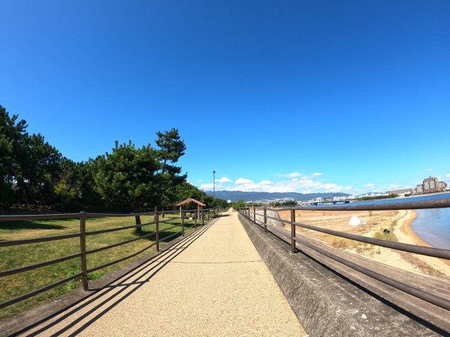 白鷹甲子園マンションの周辺|甲子園浜公園、鳴尾浜公園にもほど近く日々のウオーキングやランニングが美しい海辺の景色で楽しめます。