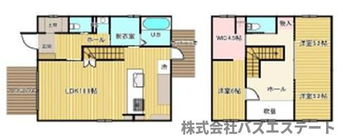 広畑区西蒲田　中古一戸建ての間取り