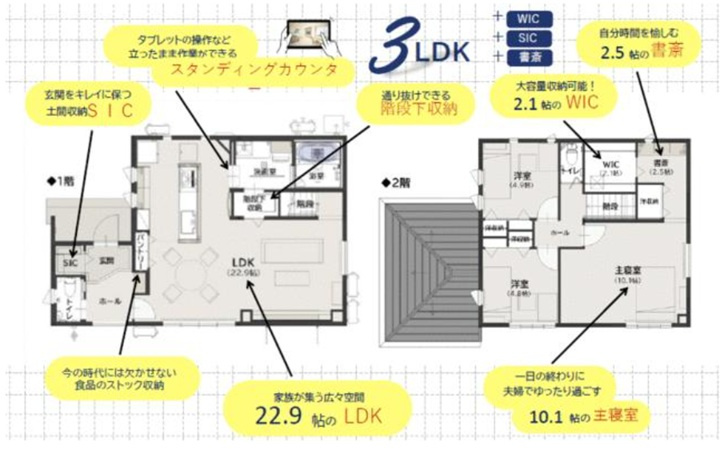 姫路市広畑区高浜町３丁目の中古一戸建の間取り