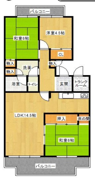 姫路市飾磨区恵美酒の中古マンションの間取り