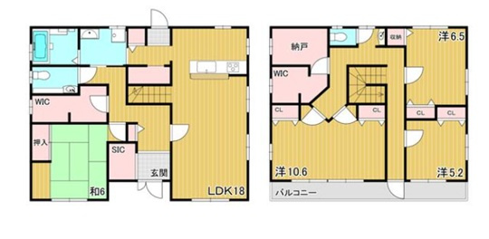 姫路市夢前町芦田の中古一戸建の間取り