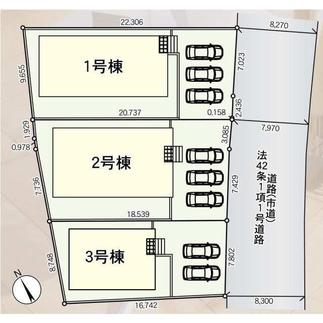 久留米市三潴町西牟田第8の区画図