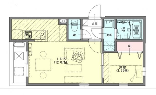 Q-STAGE住吉の間取り|使いやすい間取りです。