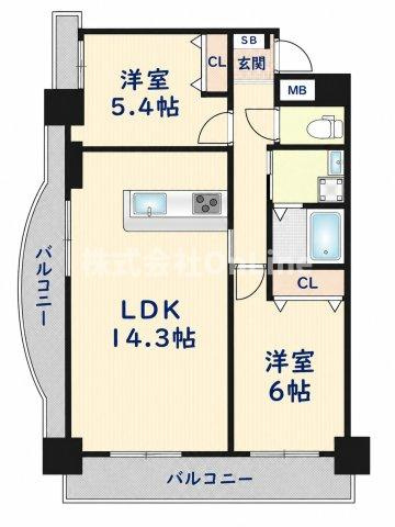 マンション津坂の間取り