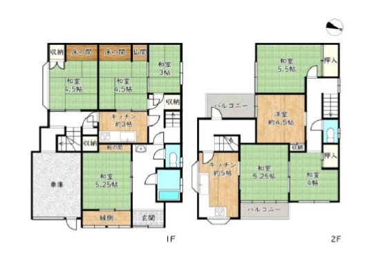 姫路市網干区興浜の中古一戸建の間取り