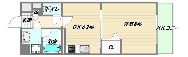 大阪市東淀川区下新庄５丁目の賃貸マンションの間取り