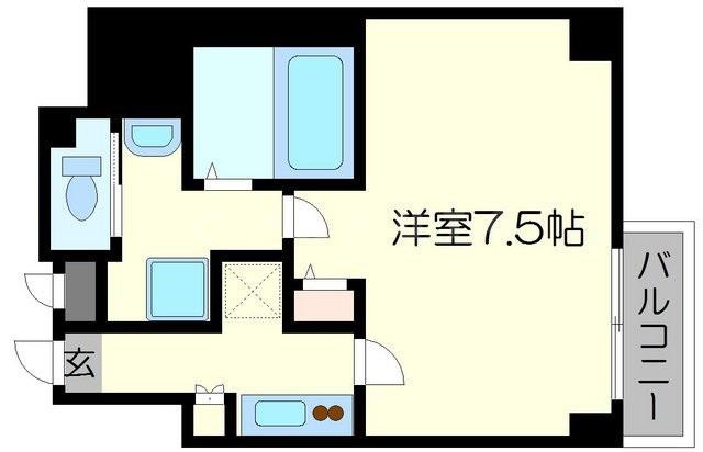 オリエンタル南堀江の間取り|オリエンタル南堀江　開放感ある間取り