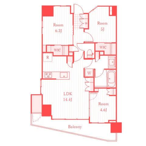 藤沢市藤沢の賃貸マンションの間取り|使いやすい間取りです♪