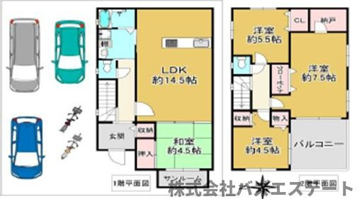飾東町庄　中古一戸建ての間取り