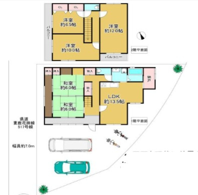 姫路市飾磨区妻鹿の中古一戸建の間取り