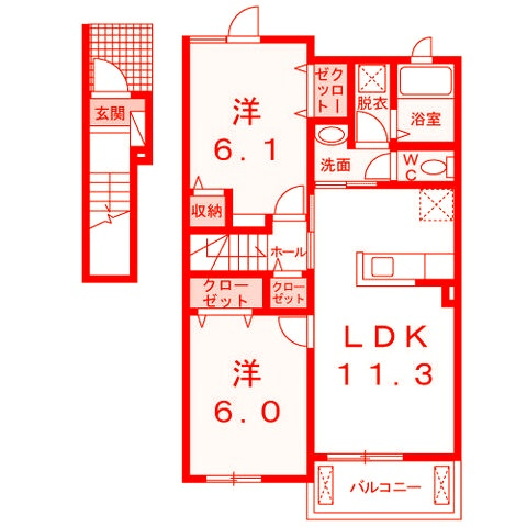 藤沢市村岡東２丁目のアパートの間取り