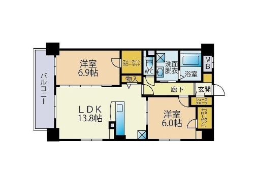 カメリアビル2の間取り|使いやすい間取りです。