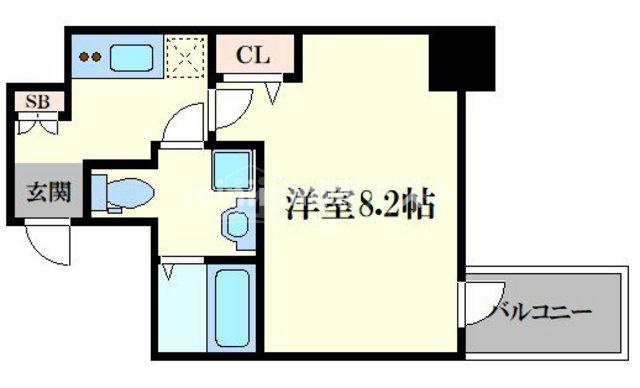 エグゼ難波南Ⅵの間取り