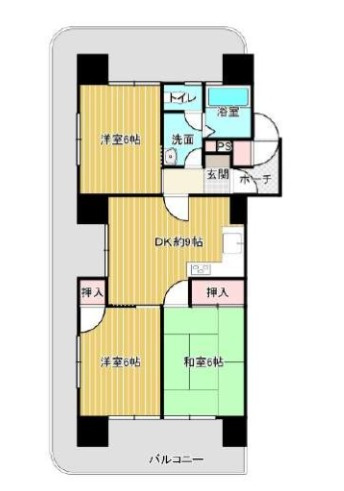 姫路市広畑区正門通４丁目の中古マンションの間取り
