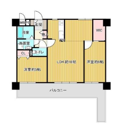 姫路市飾磨区恵美酒の中古マンションの間取り