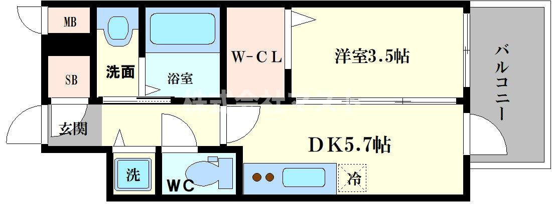 エステムコート難波VIIビヨンドの間取り