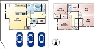 姫路市大津区長松の中古一戸建の間取り