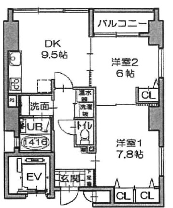 キルシェ北堀江の間取り