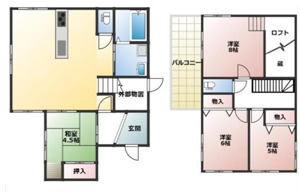 姫路市下手野４丁目の中古一戸建の間取り