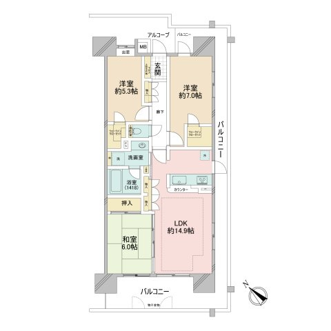 コスモ・ザ・キャナル東京イーストの間取り