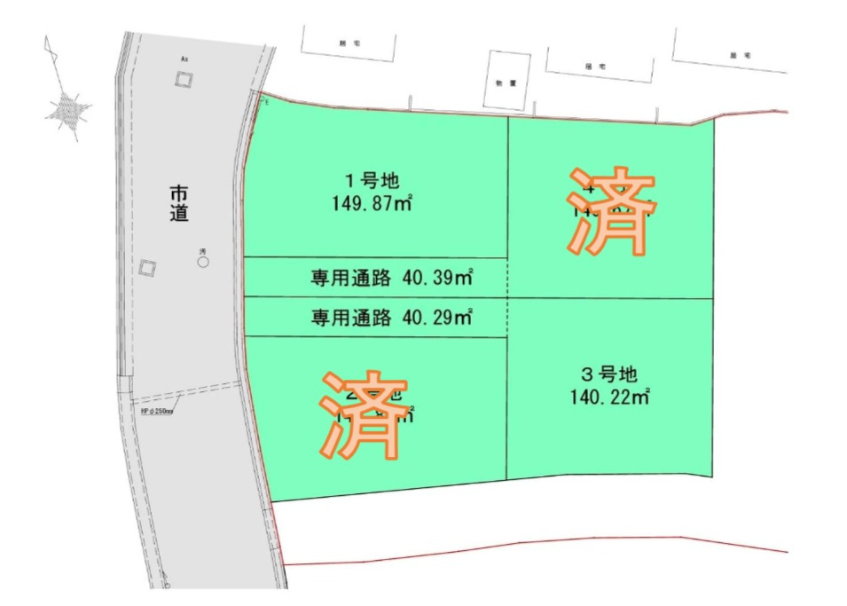 姫路市飾東町佐良和の売地の区画図