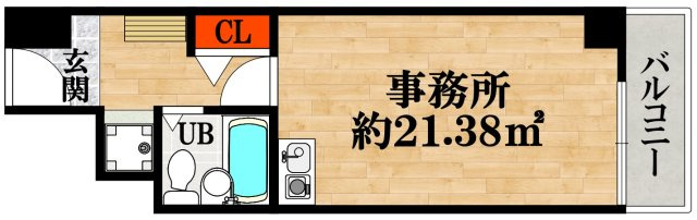 大阪市中央区谷町３丁目の事務所の間取り