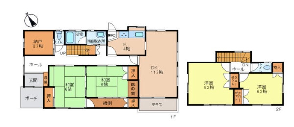 姫路市夢前町護持の中古一戸建の間取り