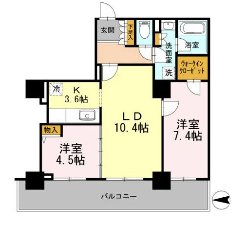 カスタリアタワー長堀橋の間取り|現状有姿