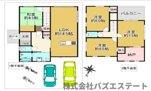 大津区恵美酒町　中古一戸建ての間取り