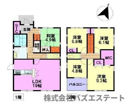 町坪　中古一戸建ての間取り